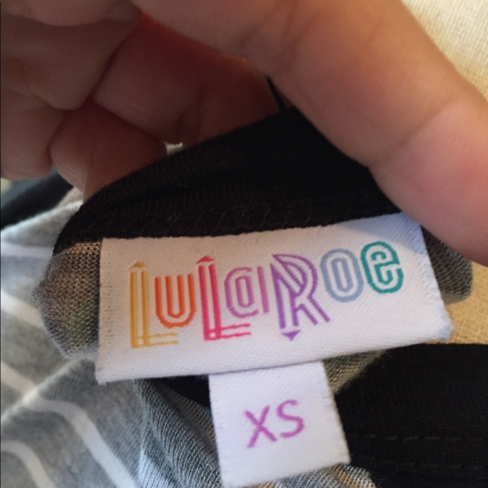 Lularoe Striped Randy Baseball Tee - Picture 3 of 3